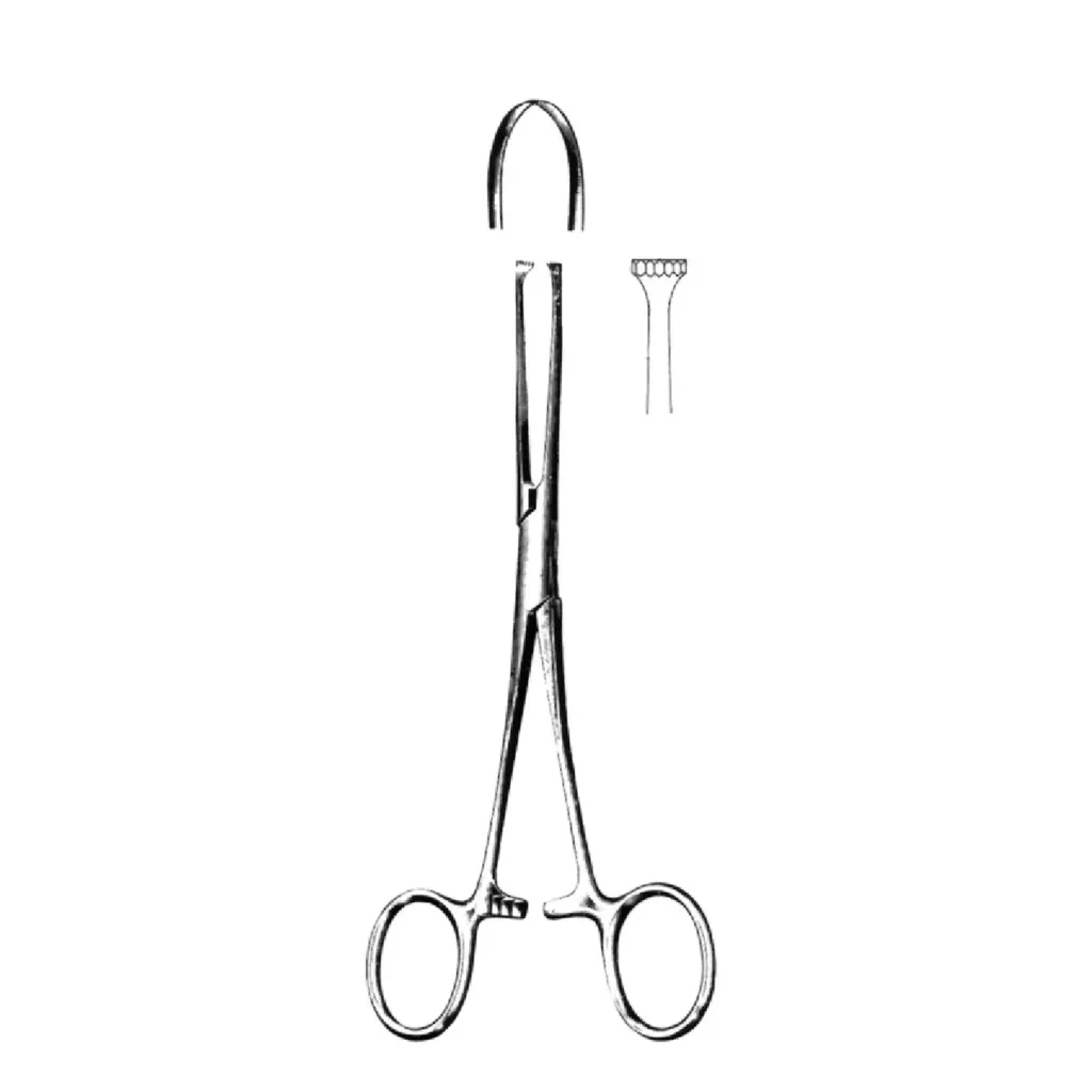 [21-2136-15] Allis Intestinal Tissue Forceps (5x6) Interlocking Teeth - 15cm (6")